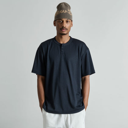 Galvin 2-Button Navy Henley Jersey