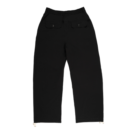 New Era Branded Nylon Military Black Cargo Pants