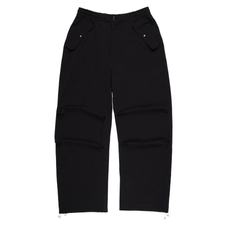 New Era Branded Nylon Military Black Cargo Pants