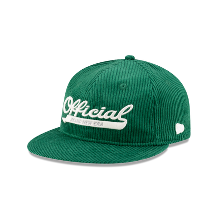 New Era Branded Official Corduroy Kelly Green Retro Crown 9FIFTY Adjustable Hat