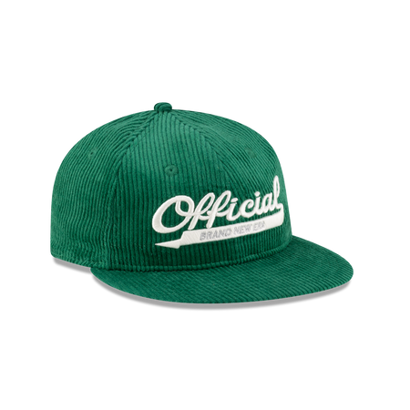 New Era Branded Official Corduroy Kelly Green Retro Crown 9FIFTY Adjustable Hat