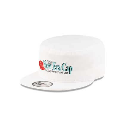 New Era Branded College White Painter Elastic Back Hat