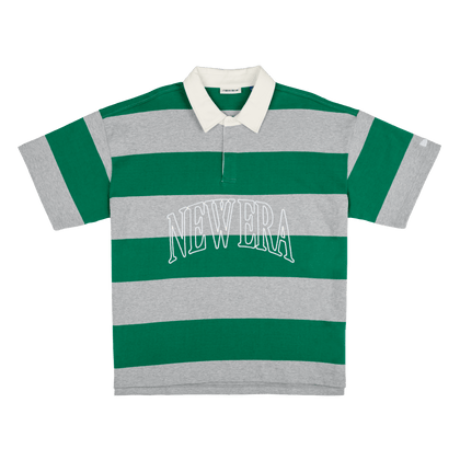 New Era Branded Embroidered Yarn Dye Kelly Green Rugby Shirt